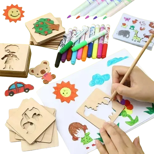 Molde Contorno de Desenhos Madeira Kids